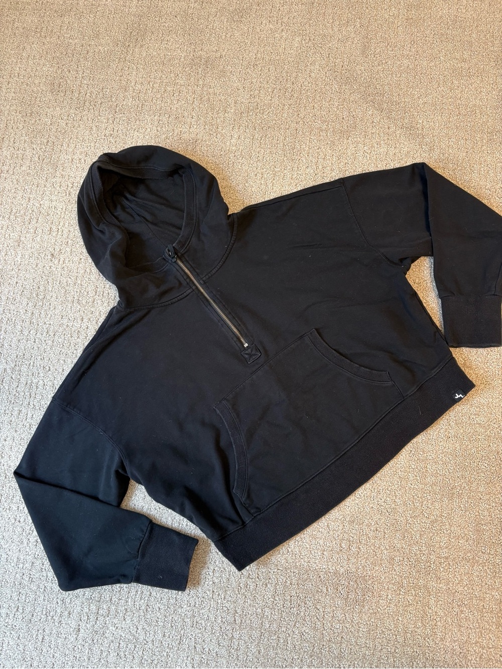JoyLab Black Half-Zip Hooded Sweatshirt